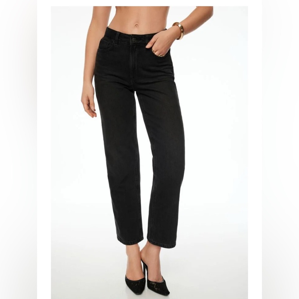 Dynamite Justina Straight Leg Jeans - faded black size 4 (27) long inseam